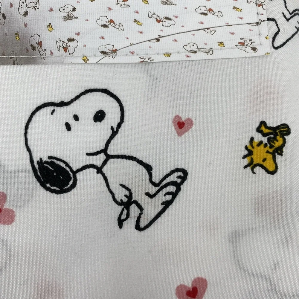 Peanuts Snoopy Sheet Set FULL White Woodstock Hearts Love Valentines Berkshire